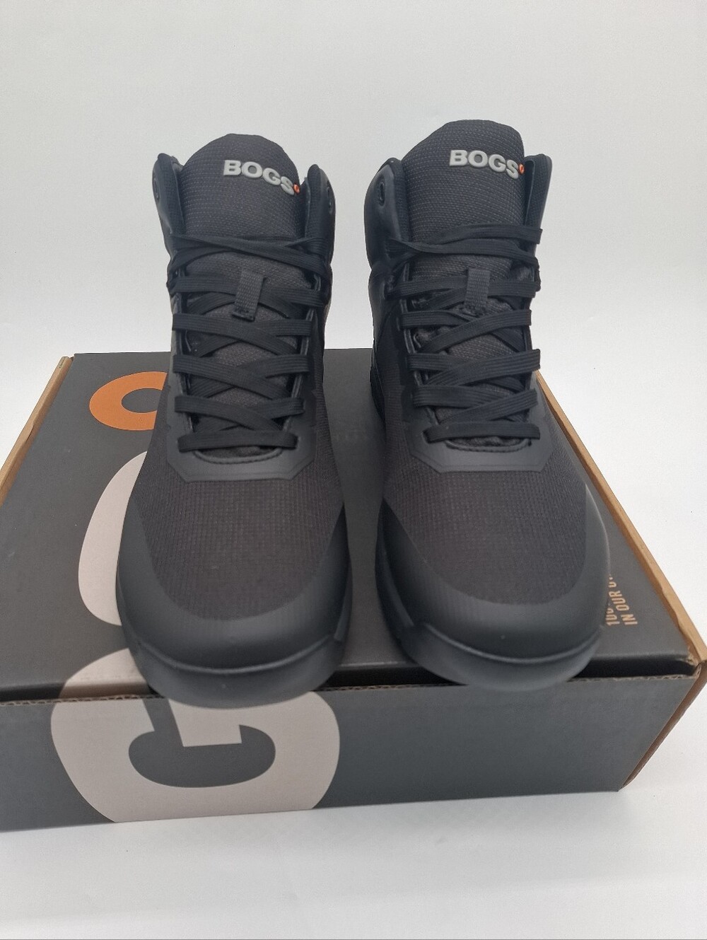 Bogs Men's State mid Glacial Grip Waterproof Boots Black Size 9.5